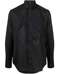 Мужская черная классическая рубашка от Versace