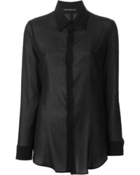 Женская черная классическая рубашка от Yohji Yamamoto
