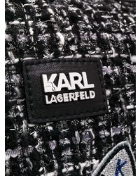 Черная кожаная большая сумка с принтом от Karl Lagerfeld