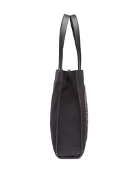 Мужская черная кожаная большая сумка с принтом от Fendi