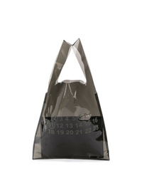 Мужская черная кожаная большая сумка с принтом от Maison Margiela