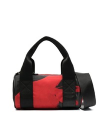 Мужская черная кожаная большая сумка с принтом от Moschino