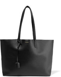 Черная кожаная большая сумка с рельефным рисунком от Saint Laurent