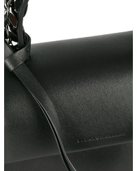 Черная кожаная большая сумка с украшением от Elena Ghisellini