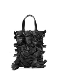 Черная кожаная большая сумка с украшением от Comme Des Garçons Girl