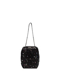 Черная кожаная большая сумка с украшением от Saint Laurent