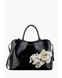 Черная кожаная большая сумка с цветочным принтом от Fiorelli