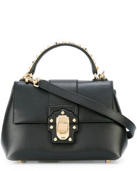Черная кожаная большая сумка с шипами от Dolce & Gabbana