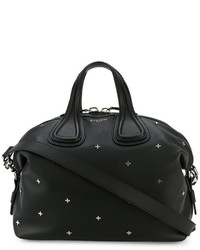 Черная кожаная большая сумка с шипами от Givenchy