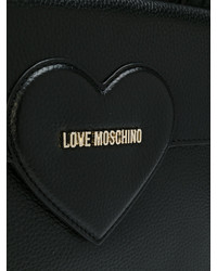 Черная кожаная большая сумка с шипами от Love Moschino