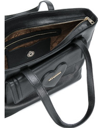 Черная кожаная большая сумка с шипами от Love Moschino
