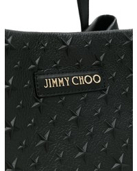 Черная кожаная большая сумка с шипами от Jimmy Choo