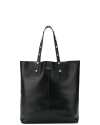 Черная кожаная большая сумка с шипами от Versace