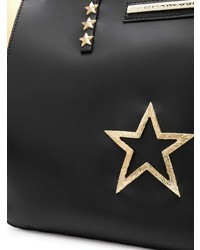 Черная кожаная большая сумка со звездами от Marc Ellis