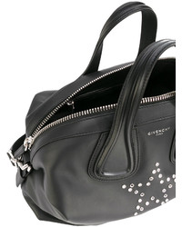 Черная кожаная большая сумка со звездами от Givenchy
