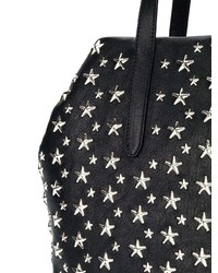 Черная кожаная большая сумка со звездами от Jimmy Choo