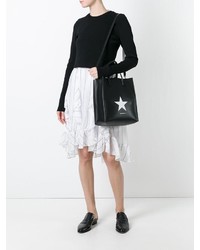 Черная кожаная большая сумка со звездами от Givenchy