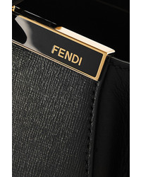 Черная кожаная большая сумка от Fendi