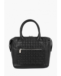 Черная кожаная большая сумка от Afina