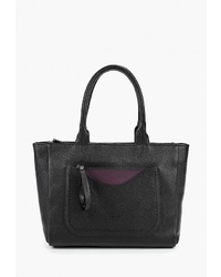 Черная кожаная большая сумка от Afina