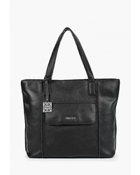 Черная кожаная большая сумка от Alessandro Birutti