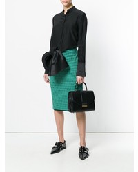 Черная кожаная большая сумка от Visone