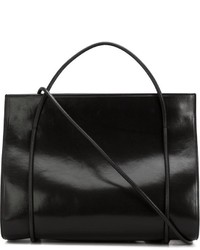 Черная кожаная большая сумка от Ann Demeulemeester