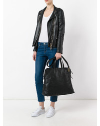 Черная кожаная большая сумка от Officine Creative