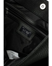 Черная кожаная большая сумка от Armani Jeans