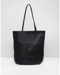 Черная кожаная большая сумка от ASOS DESIGN