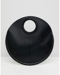 Черная кожаная большая сумка от ASOS DESIGN