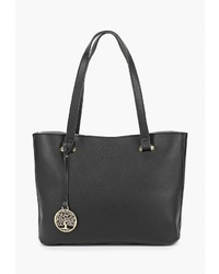 Черная кожаная большая сумка от Baggini