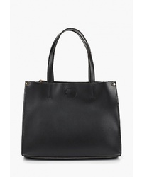 Черная кожаная большая сумка от Baggini