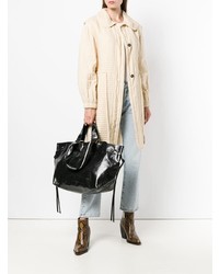 Черная кожаная большая сумка от Isabel Marant