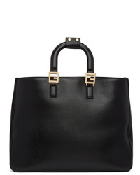 Черная кожаная большая сумка от Fendi