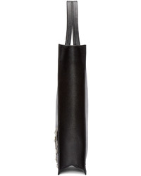 Черная кожаная большая сумка от Versus