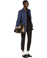 Черная кожаная большая сумка от Burberry