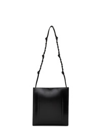 Черная кожаная большая сумка от Jil Sander