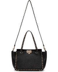 Черная кожаная большая сумка от Valentino