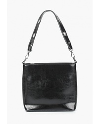 Черная кожаная большая сумка от Bolso