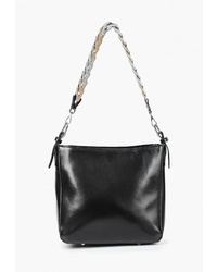 Черная кожаная большая сумка от Bolso