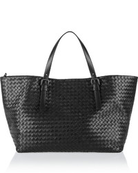 Черная кожаная большая сумка от Bottega Veneta