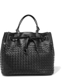 Черная кожаная большая сумка от Bottega Veneta