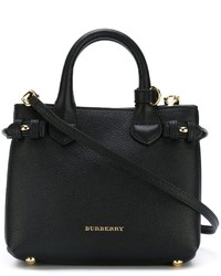 Черная кожаная большая сумка от Burberry