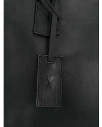 Мужская черная кожаная большая сумка от AMI Alexandre Mattiussi