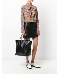 Черная кожаная большая сумка от Vanessa Bruno