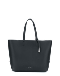 Черная кожаная большая сумка от Calvin Klein Jeans