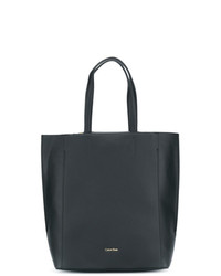 Черная кожаная большая сумка от Calvin Klein Jeans