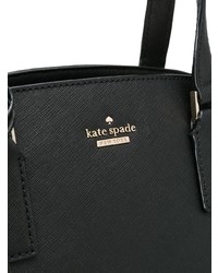 Черная кожаная большая сумка от Kate Spade