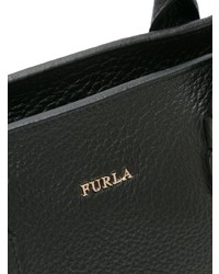 Черная кожаная большая сумка от Furla